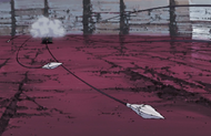 Riyan fires explosive projectiles at Hitsugaya.