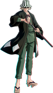 Owner of the Urahara Shop, Kisuke Urahara, in his normal attire.