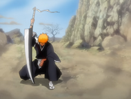 Ichigo achieves Shikai.