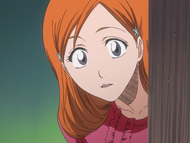 Orihime is confused to find Rukia's room empty.