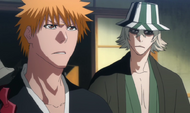 Kisuke warns Ichigo about his fragile powers.