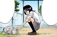 Rukia puzzles over her seemingly broken Denreishinki.