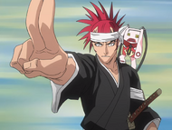 Renji uses Bakudō #1. Sai.