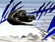 A wounded Ichigo hurtles past Nel.