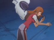 Uryū watches over a sleeping Orihime.