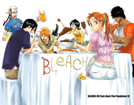 Rukia and her friends on the cover of Chapter -99.