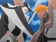 Ichigo challenges Byakuya.