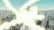 Urahara binds Aizen using Sajō Sabaku.