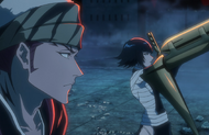Renji watches Suì-Fēng prepare to destroy the canopy.