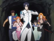 Orihime and the others follow Uryū.