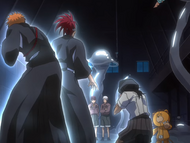 Ichigo and his friends have the water in their bodies possessed by Guhl and Günther.