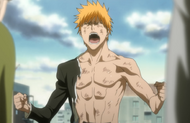 Ichigo screams in rage.