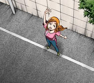 Orihime waves to her friends after being dropped off.