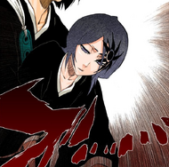 Rukia's head is struck by Amor.