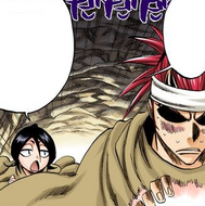 Rukia berates Renji for using an Eishōhaki that he has not mastered.