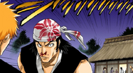 Ganju stops attacking Ichigo upon hearing an alarm.