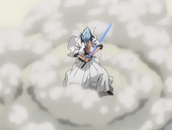 Grimmjow prepares to release his Zanpakutō.