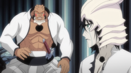 Ulquiorra tells Yammy to go defeat the captains nearby.