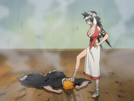 Kūkaku scolds Ichigo over his failure to control the Reishūkaku.