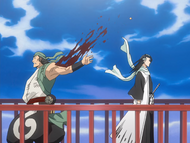 Ganju is injured by Byakuya.