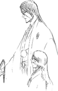 Byakuya Kuchiki escorts Rukia Kuchiki to her wedding.