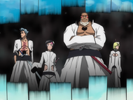 Several Arrancar arrive in the Human World via Garganta.