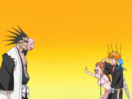 Kenpachi invites Ichigo to visit him once he dies.