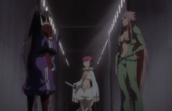 Senbonzakura confronts Saru and Hebi after they break into the SRDI.