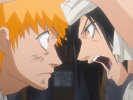 Kūkaku warns Ichigo to follow the rules of her household.