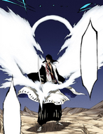 Byakuya uses Shūkei: Hakuteiken.