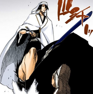 Byakuya incapacitates a brainwashed Hisagi.