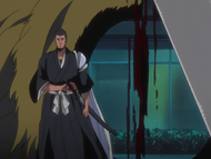 Grand Fisher lays dying after Isshin uses Agitowari to defeat him.