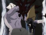 Ashido severs Teres's arm with a single slash.