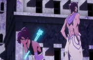 Askin shoots Yūshirō through the chest after demonstrating his immunity.