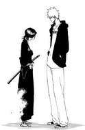 Ichigo watches Rukia fade from his sight as he loses his spiritual awareness.