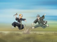 Urahara uses Hōzuri against Ichigo.