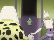 Pesche watches as Nel decides to follow Ichigo into the exit.