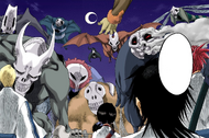 Hisagi and his comrades are confronted by several more large Hollows.