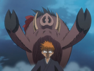 Bonnie leaps over Ichigo Kurosaki.