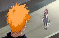 Haruko asks Ichigo for directions.