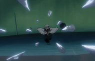 Hitsugaya's own attack is returned at him.