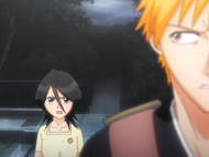 Rukia explains Grand Fisher's history and tactics to Ichigo.