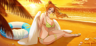 Orihime wearing a different swimsuit.