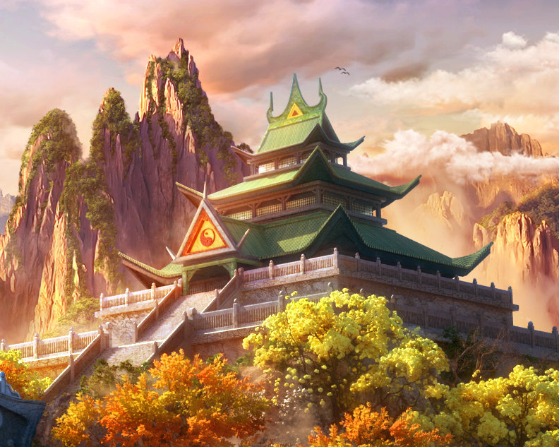 ArtStation - Sakura Temple, Au Au | Latar belakang, Pemandangan anime,  Wallpaper pemandangan anime