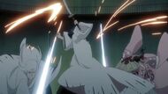 Unohana engaging in battle