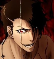 Kyang-jae's distinctive, crimson eyes.