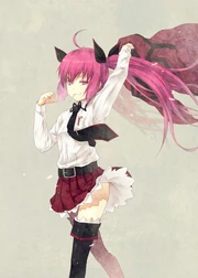 A young Akiko in her school uniform