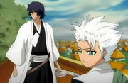 Toshiro and Amagai notice Averian's arrival and decide to engage the Arrancar.