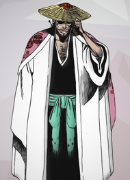 Kyōraku wearing his haori.