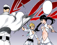 Quilge attacks and defeats  and .